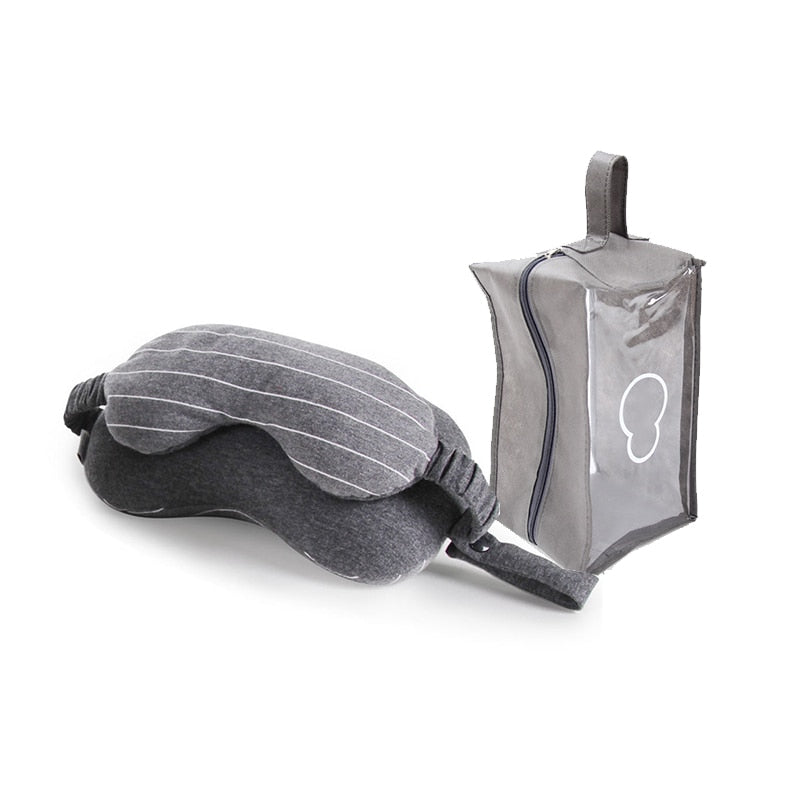 2-in-1 Reise Nackenkissen mit Schlafmaske – Multifunktionales Augenmasken-Kissen