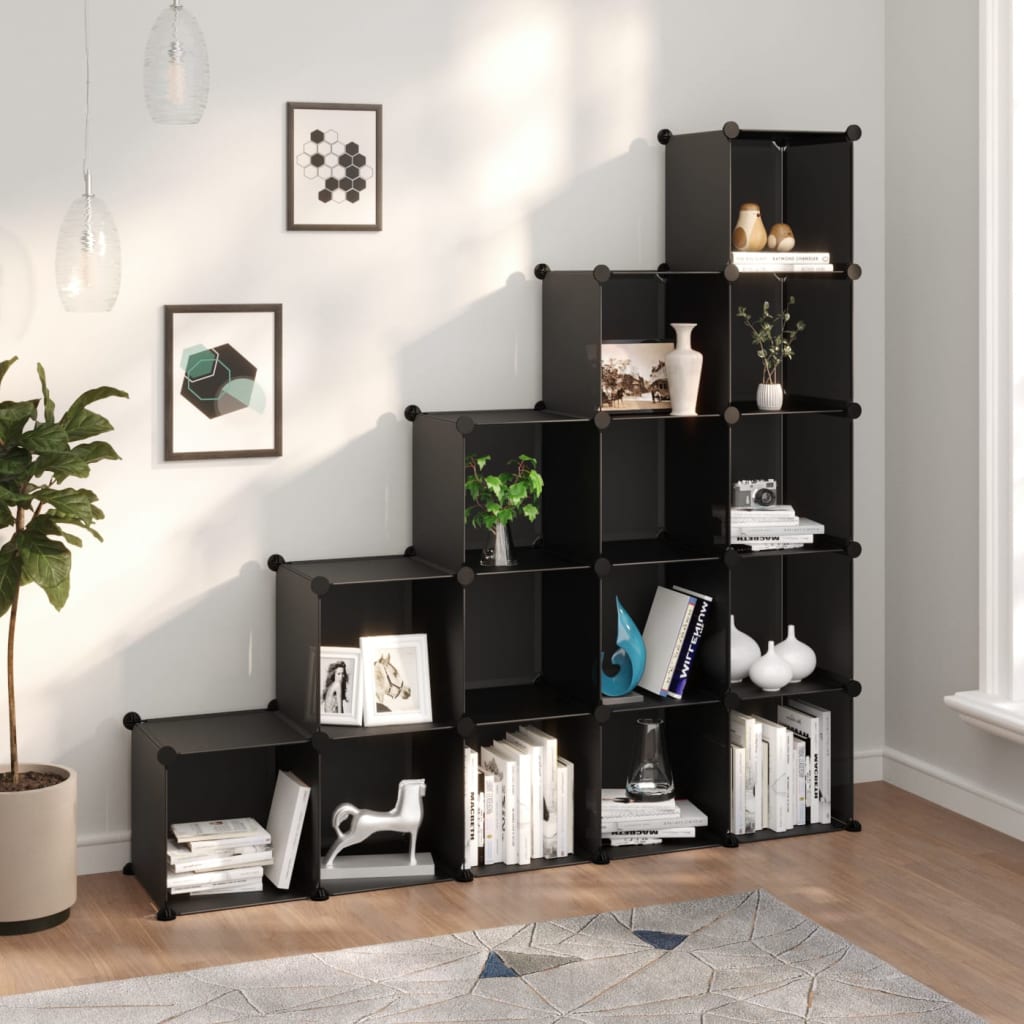 Modulares Regalsystem mit 15 Würfeln – Platzsparendes Aufbewahrungsregal aus PP