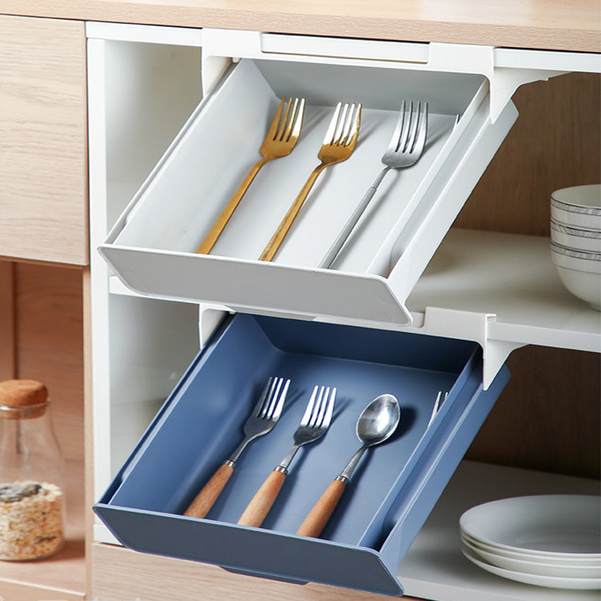 Unterbau Schubladen Organizer – Ausziehbare Küchen Schublade zum Einhängen für Besteck und Zubehör