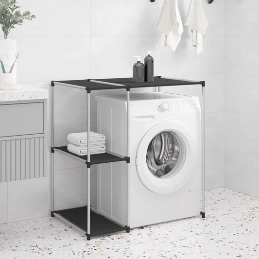 Waschmaschinenregal – Platzsparendes Badezimmer Regal 87×55×90,5 cm Schwarz