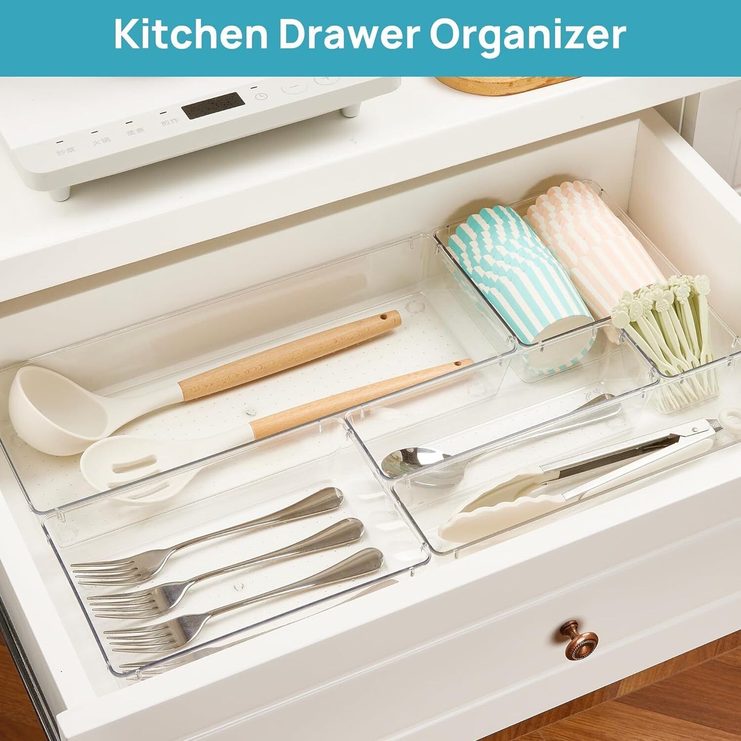Schubladen Organizer Set 25-teilig – Transparente Aufbewahrungsboxen für Küche & Bad