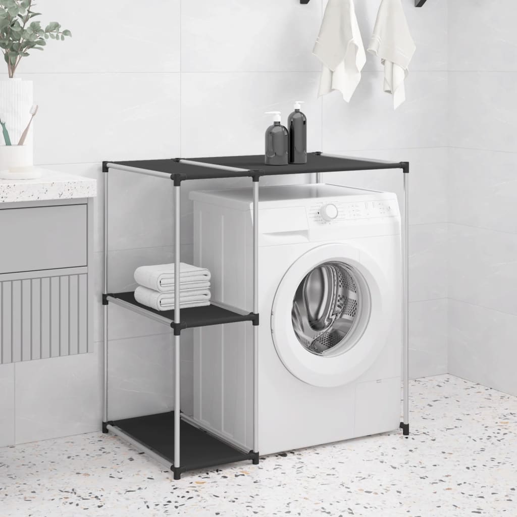 Waschmaschinenregal – Platzsparendes Badezimmer Regal 87×55×90,5 cm Schwarz