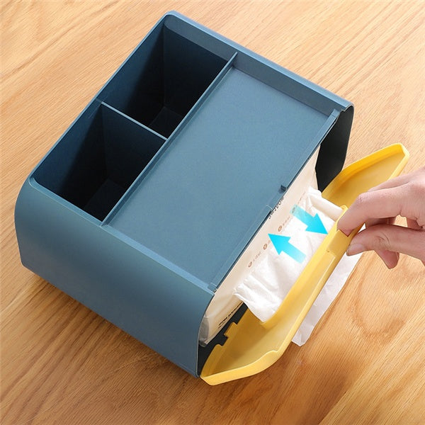 Multifunktionale Taschentuchbox mit Organizer – Aufbewahrungsbox für Kosmetik & Zubehör