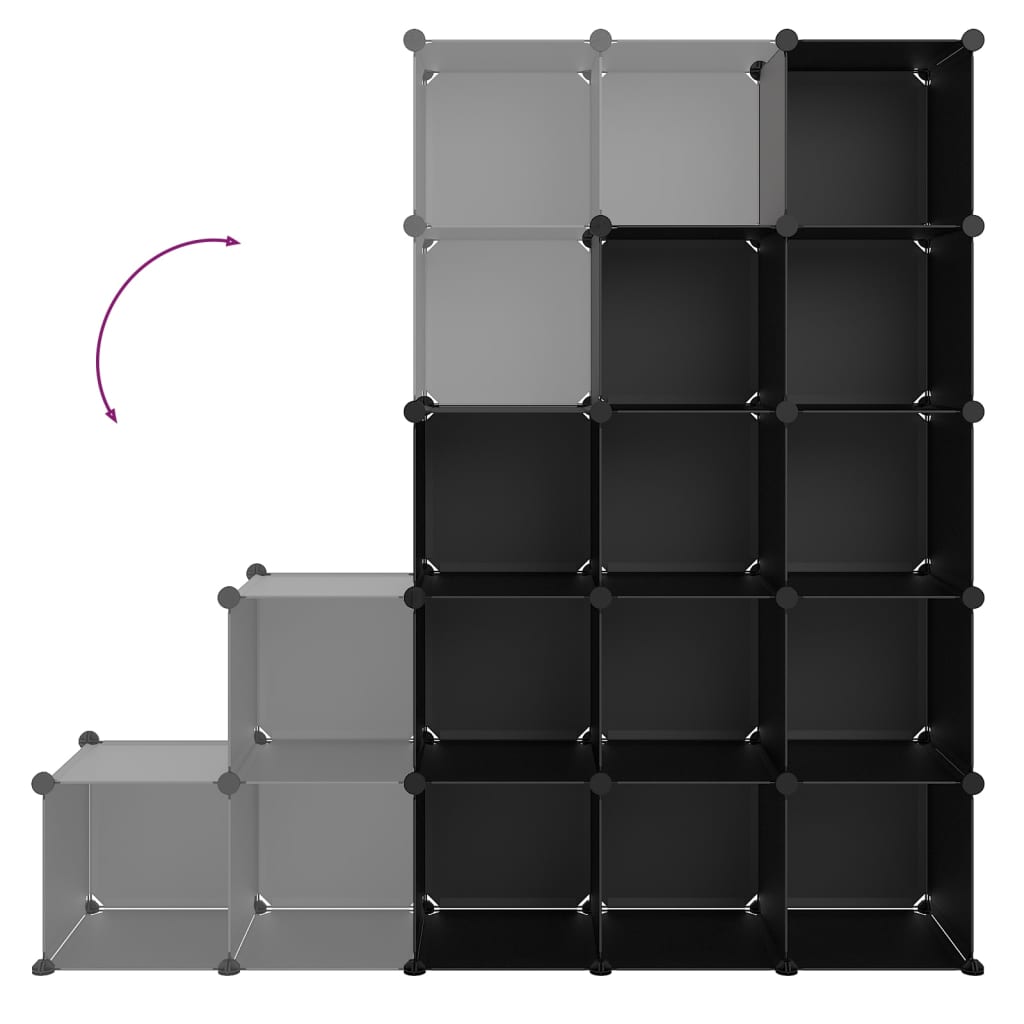 Modulares Regalsystem mit 15 Würfeln – Platzsparendes Aufbewahrungsregal aus PP