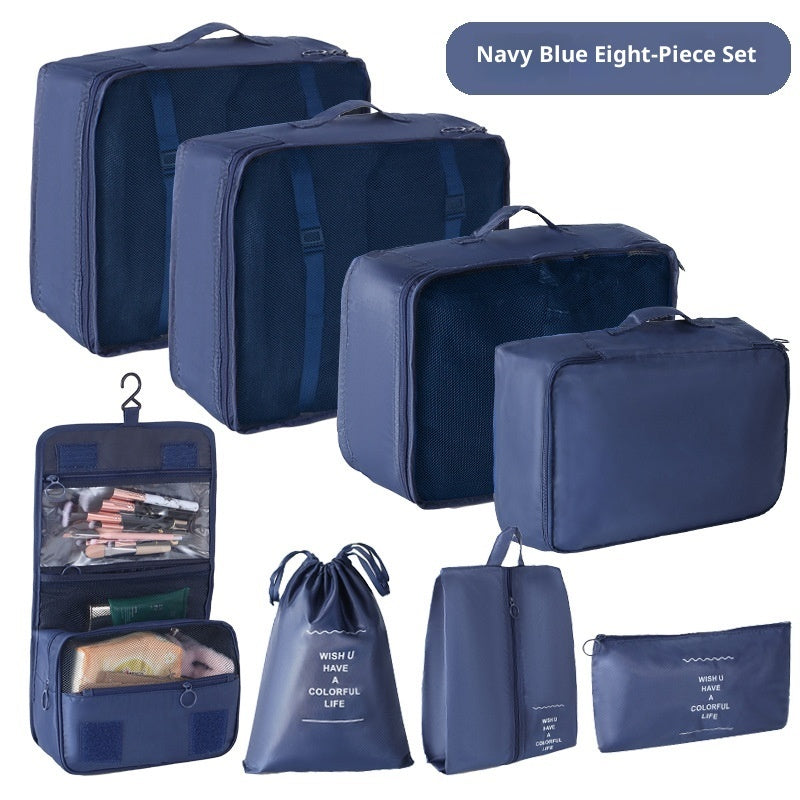 Reise Organizer Set (8-teilig) – Koffer Packtaschen für Kleidung & Kosmetik