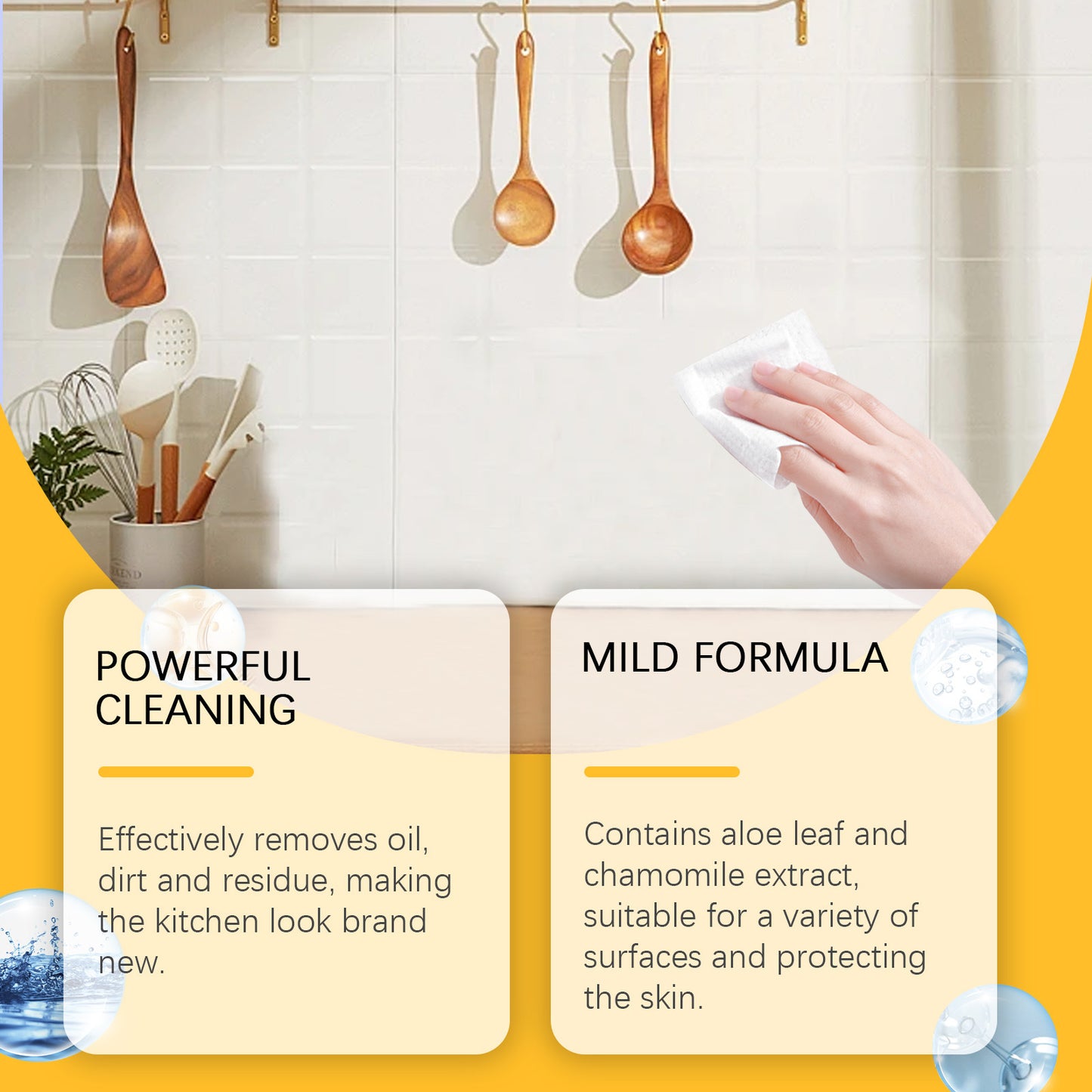 Küchen Reinigungstücher – Multifunktionale Feuchttücher für Küche & Herd (40 Stück)