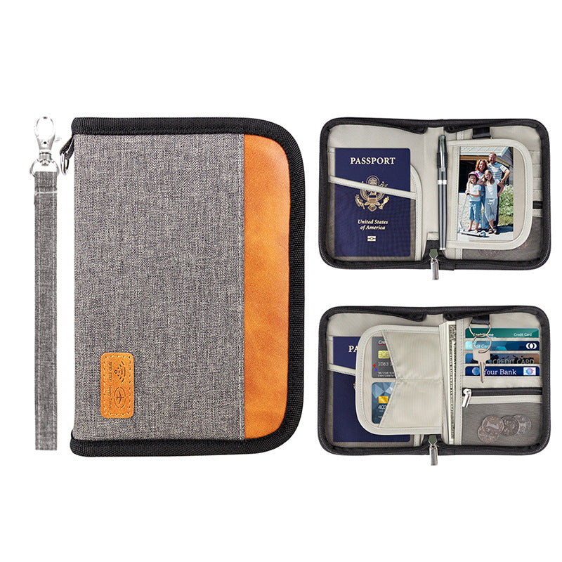 RFID Reisepasshülle Kurz – Anti-Diebstahl Travel Organizer mit Reißverschluss