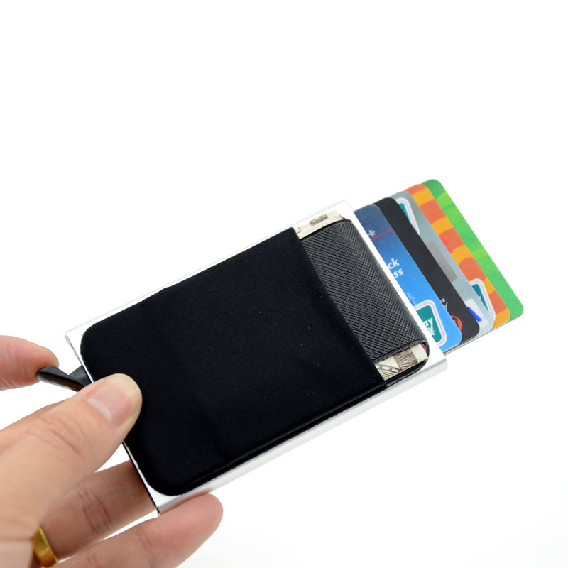 RFID Aluminium Slim Wallet – Kartenhalter mit elastischem Fach