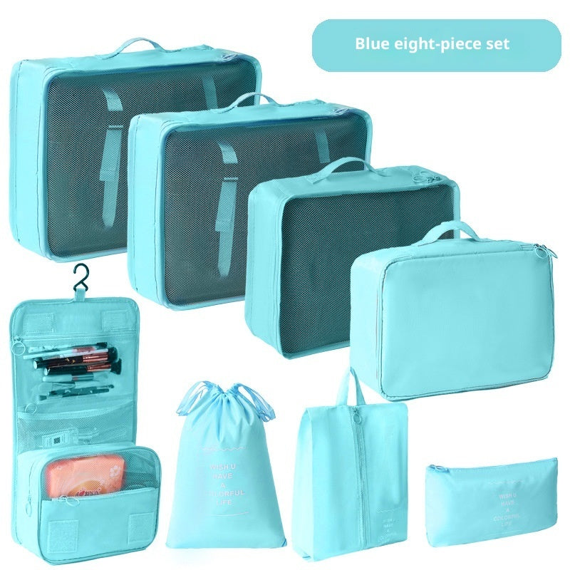 Reise Organizer Set (8-teilig) – Koffer Packtaschen für Kleidung & Kosmetik
