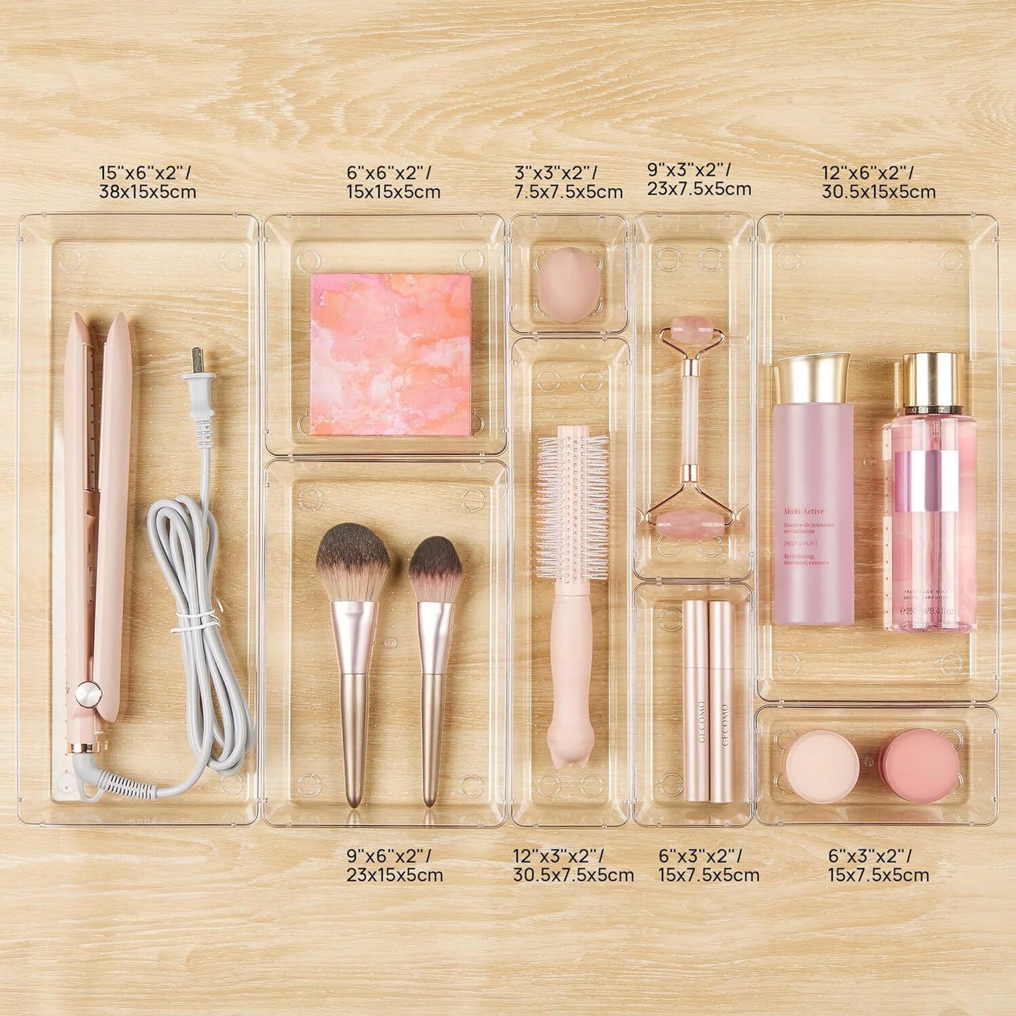 Schubladen Organizer Set 25-teilig – Transparente Aufbewahrungsboxen für Küche & Bad