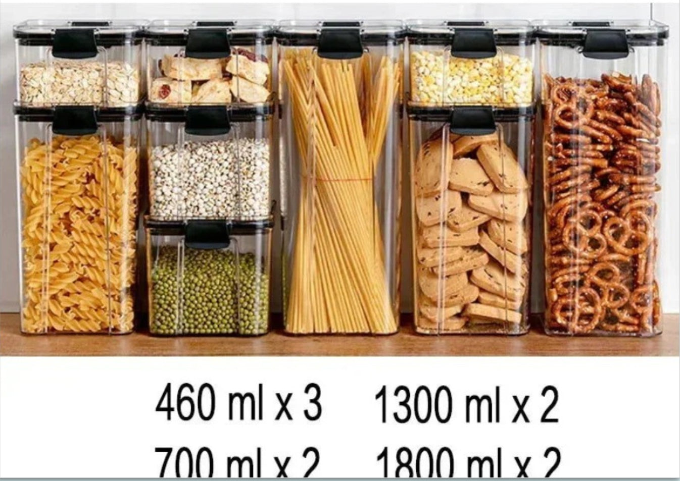 Luftdichte Vorratsdose – Stapelbare Aufbewahrungsbox für Lebensmittel, Transparent