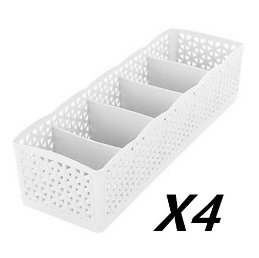 Stapelbarer Organizer mit 5 Fächern – Aufbewahrungsbox für Socken und Unterwäsche