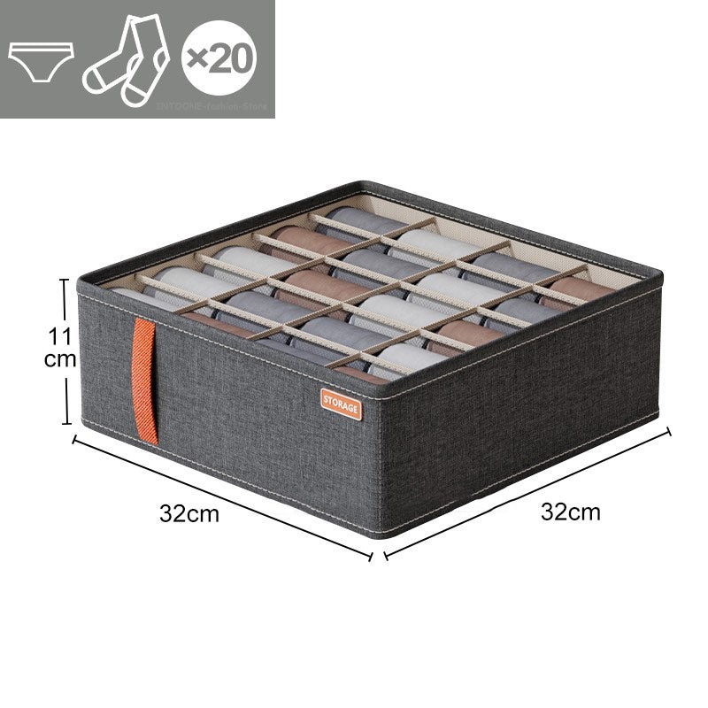 Kleiderschrank Organizer Box – Faltbare Aufbewahrungsbox mit Fächern für Unterwäsche und Socken