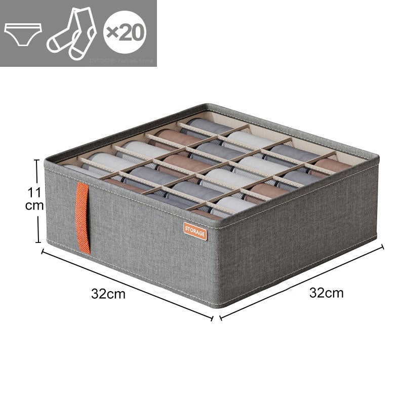 Kleiderschrank Organizer Box – Faltbare Aufbewahrungsbox mit Fächern für Unterwäsche und Socken