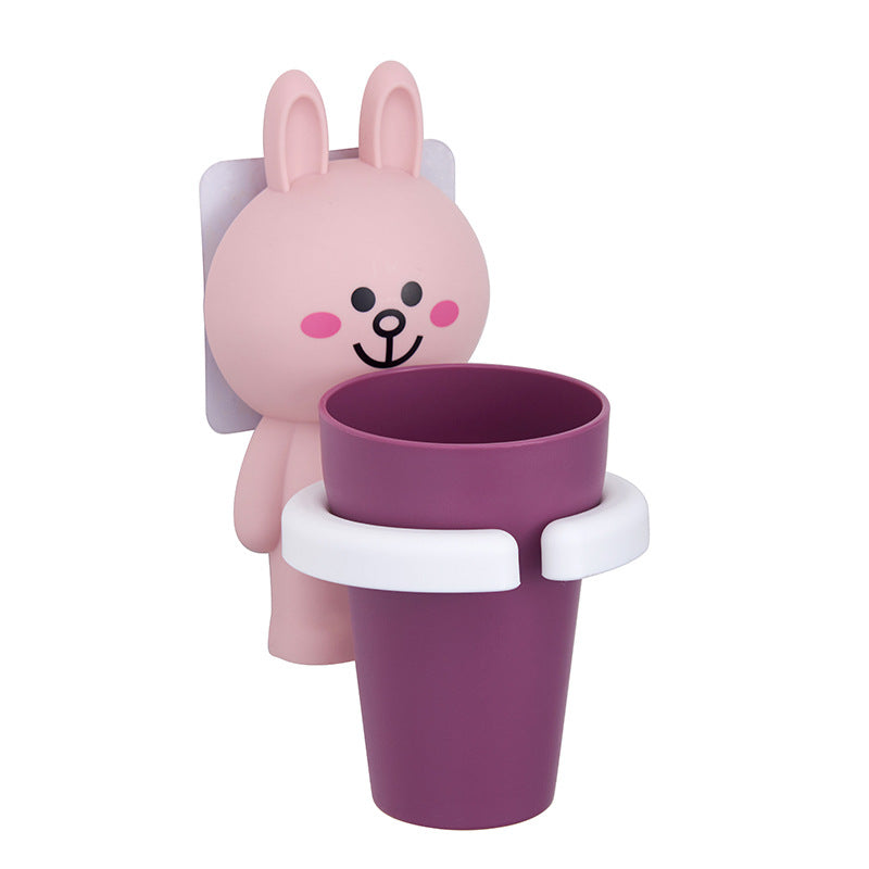 Kinder Zahnbürstenhalter mit Becher – Niedlicher Wand Organizer mit Saugnapf
