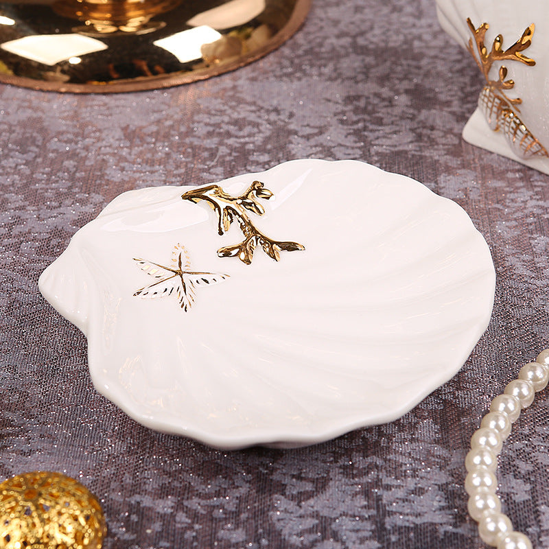 Keramik Badezimmer Set – Zahnbürstenhalter & Accessoires mit Goldrahmen (Luxus Design)