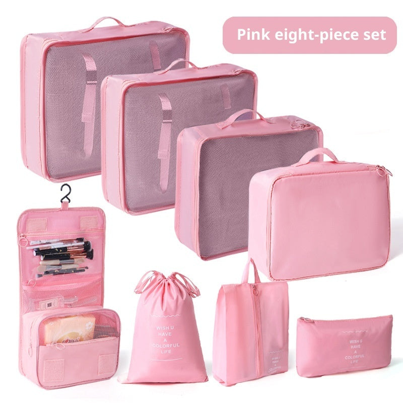 Reise Organizer Set (8-teilig) – Koffer Packtaschen für Kleidung & Kosmetik