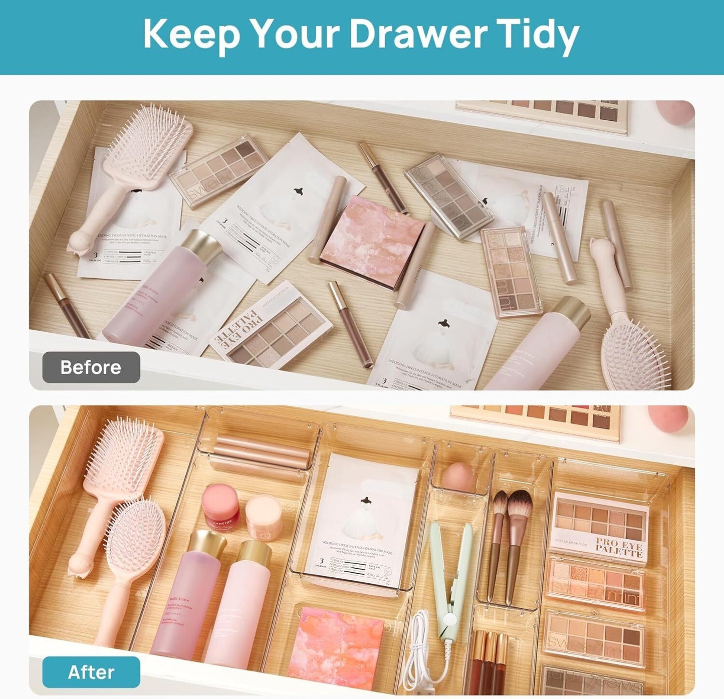 Schubladen Organizer Set 25-teilig – Transparente Aufbewahrungsboxen für Küche & Bad