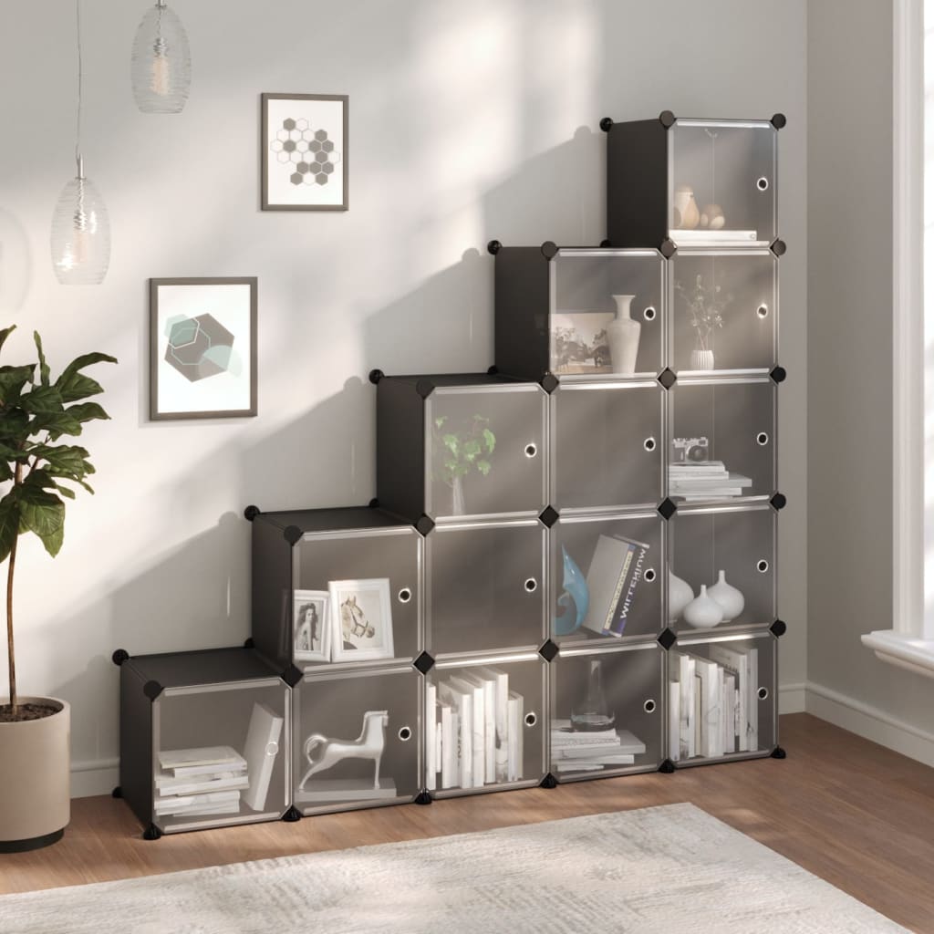 Modulares Regalsystem mit 15 Würfeln – Platzsparendes Aufbewahrungsregal aus PP