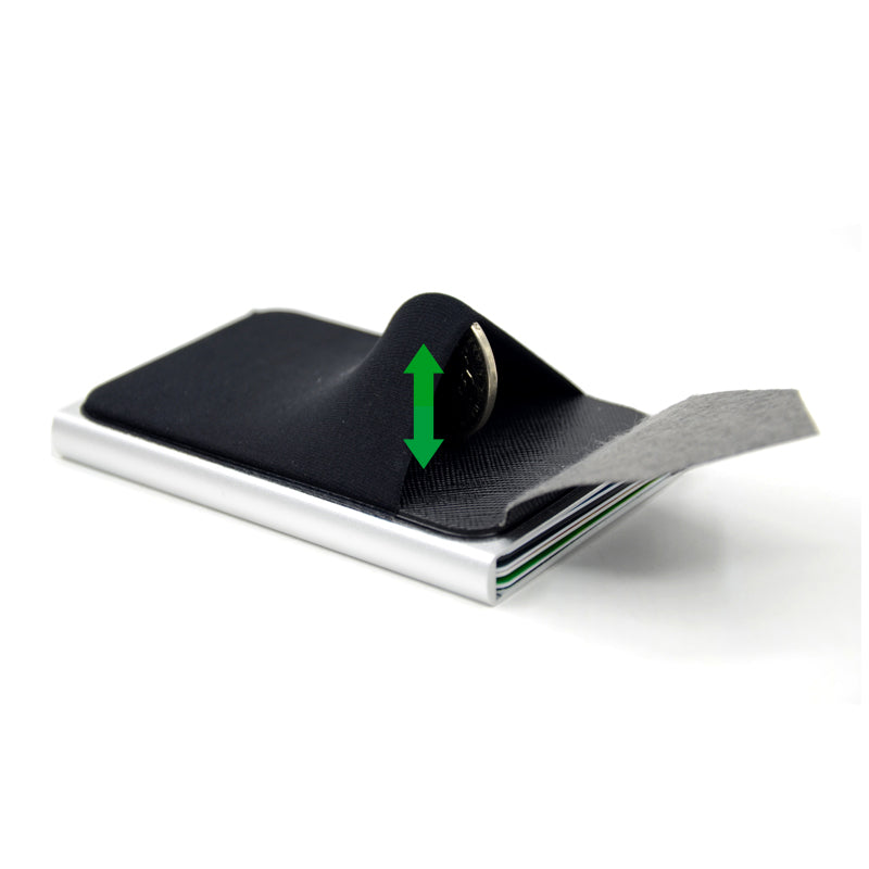 RFID Aluminium Slim Wallet – Kartenhalter mit elastischem Fach
