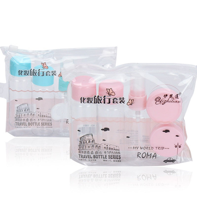 Reise Flaschen Set (5-teilig) – Nachfüllbare Kosmetik- & Shampoo Behälter