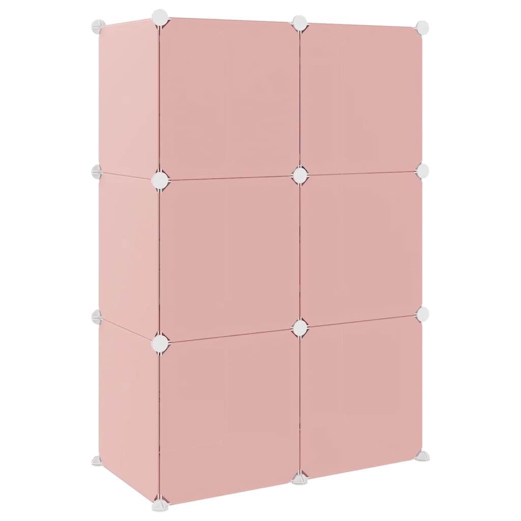 Modulares Kinderregal mit 6 Würfeln – Aufbewahrungsschrank aus PP