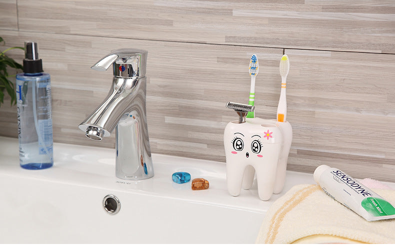 Zahnbürstenhalter Zahn Design – Lustiger Badezimmer Organizer für Kinder & Familie