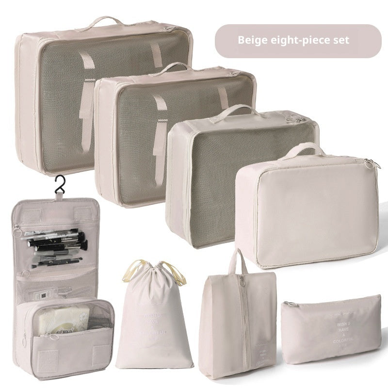 Reise Organizer Set (8-teilig) – Koffer Packtaschen für Kleidung & Kosmetik