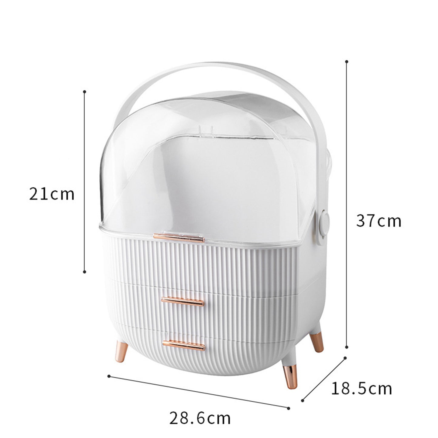 Kosmetik Organizer mit Deckel & Schubladen – Große Make-up Aufbewahrungsbox mit Griff