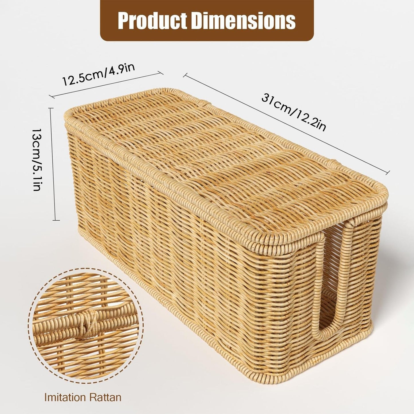 Kabelbox aus Holz im Rattan-Design – Kabel Organizer für Steckdosen & Kabelmanagement
