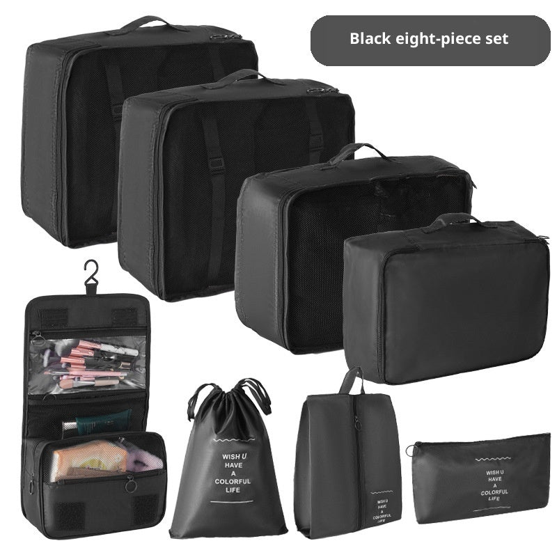 Reise Organizer Set (8-teilig) – Koffer Packtaschen für Kleidung & Kosmetik