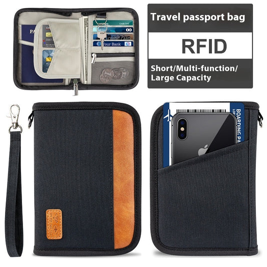 RFID Reisepasshülle Kurz – Anti-Diebstahl Travel Organizer mit Reißverschluss
